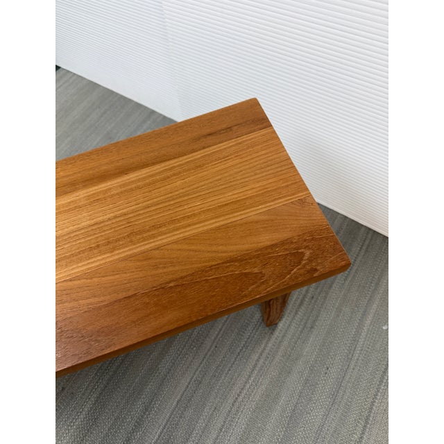 Rustic Modern Reclaimed Teak Bench For Sale - Image 9 of 13