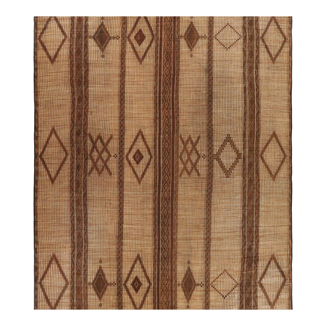 Oversized Vintage Moroccan Tuareg Mat With Geometric Patterns, From Rug & Kilim For Sale