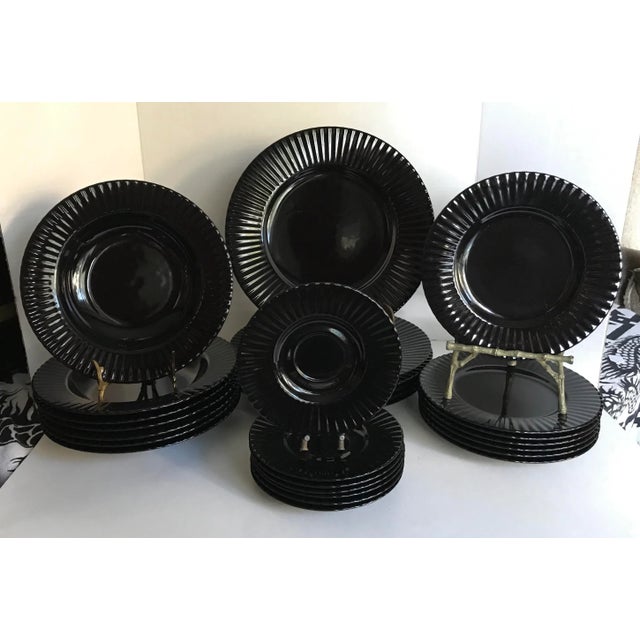 Vintage Mikasa Black Tulip Dinnerware Set - Set of 24 For Sale - Image 12 of 12