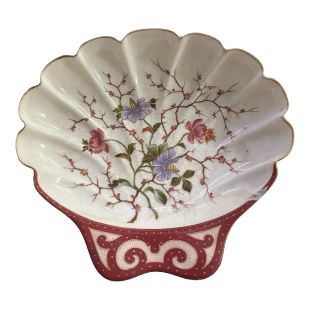 Antique Victorian Carlsbad Bee Hive Mark Floral & Gilt Decorated Porcelain Bowl For Sale