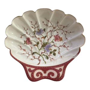 Antique Victorian Carlsbad Bee Hive Mark Floral & Gilt Decorated Porcelain Bowl