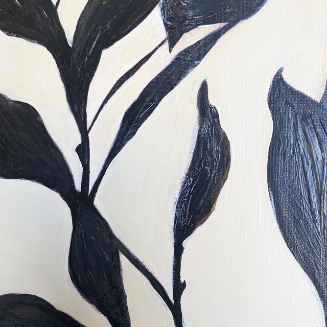 Abstract Botanical Acrylic Painting on Canvas, Framed Original Modern Organic Art by Tatiana Duperault For Sale - Image 4 of 5