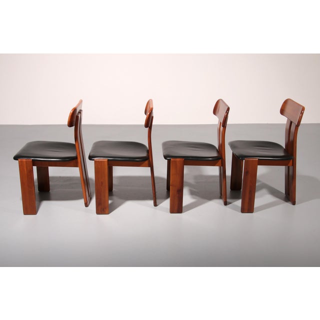 Sapporo Dining Chairs in Walnut by Mario Marenco for Mobilgirgi, 1970s, Set of 4 For Sale - Image 9 of 14