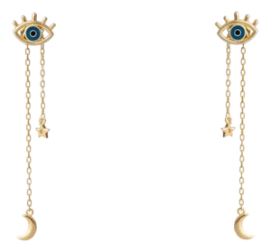 Dreamcatcher Eye Gold Earrings, A Pair