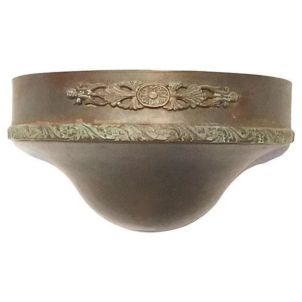 Metal Antique Laurel Wreath Steel Lavabo For Sale - Image 7 of 8