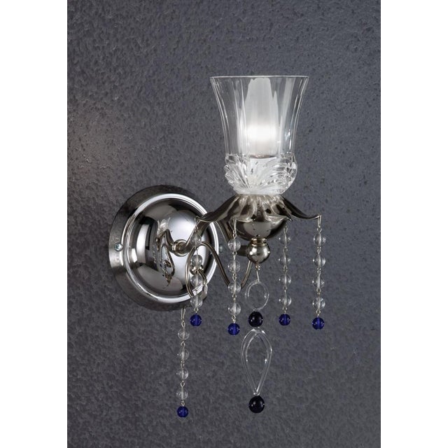 Fenice Crystal 3 Lights Wall Sconce in Polished Chrome and Glass by Aggiolight For Sale - Image 6 of 9