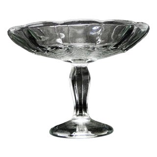 Art Deco Bowl on Stand from Ząbkowice Glassworks, Poland, 1970s For Sale