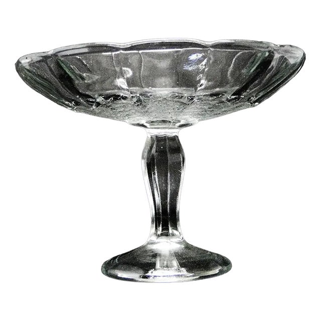 Art Deco Bowl on Stand from Ząbkowice Glassworks, Poland, 1970s For Sale