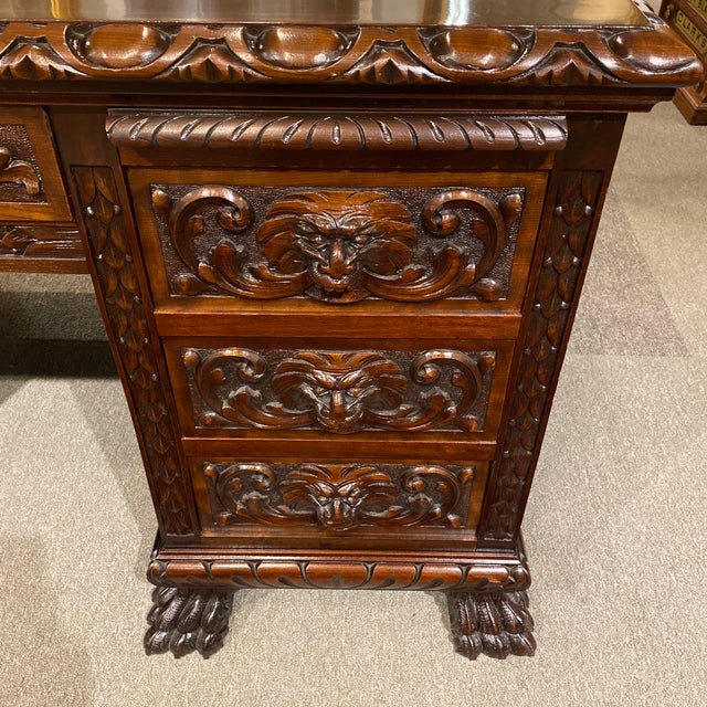 Mahogany Antique Carved Desk & Chair Chairish
