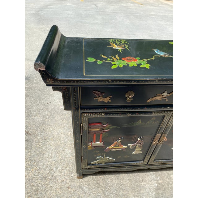 Asian Ming Style Hand Painted Credenza For Sale In Atlanta - Image 6 of 8