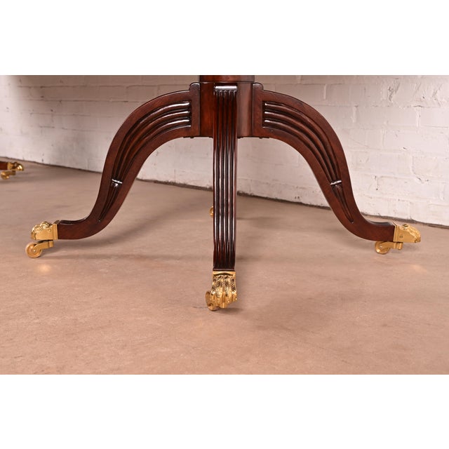 Wood Ralph Lauren Regency Carved Mahogany "Duke" Extension Dining Table, Newly Refinished For Sale - Image 7 of 11