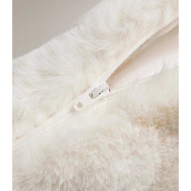 European Solid Color Faux Fur Pillow -18 Inches For Sale - Image 4 of 4
