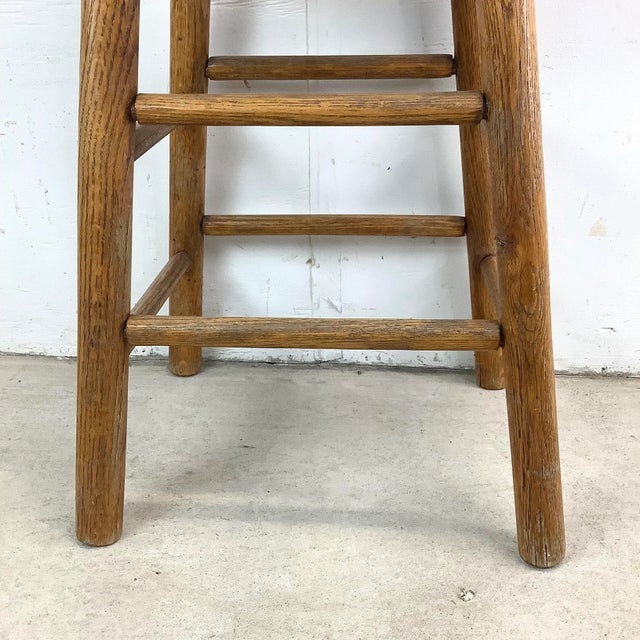 Vintage Rush Seat Counter Stool For Sale - Image 12 of 12