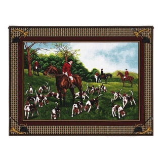 Fox Hunt Loom Woven Tapestry - 66 X 82 Cm (2'2" X 2'8") - Requires Rod Size 2 For Sale