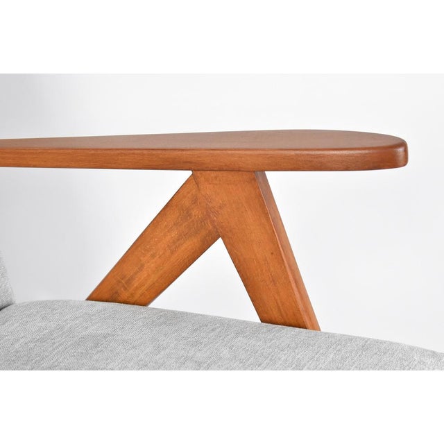 Compass Armchair in Blue Houndstooth Velvet, 1960s For Sale - Image 12 of 18