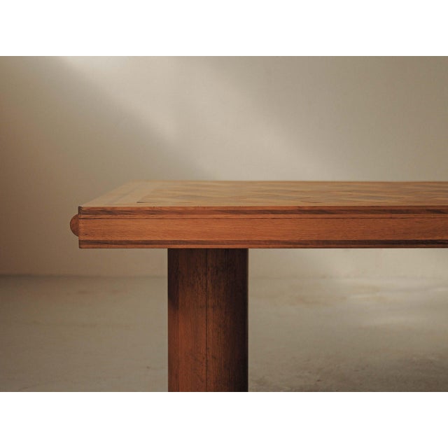 Wood Art Deco Oak and Walnut Marquetry Table, France, 1940 For Sale - Image 7 of 16