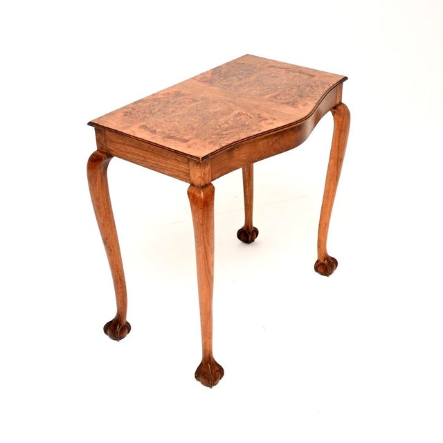 Vintage Burr Walnut Console Table, 1930 For Sale - Image 3 of 7