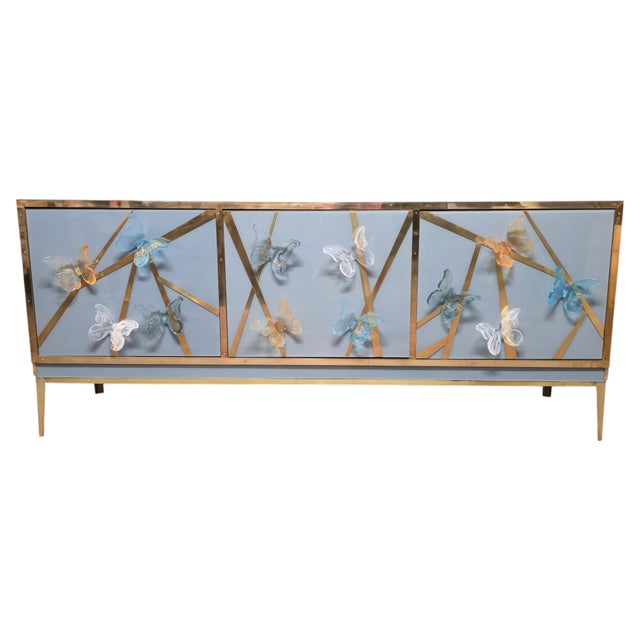 Birch Wood Sideboard with Murano Glass from Justfurnituress SRL For Sale - Image 17 of 17