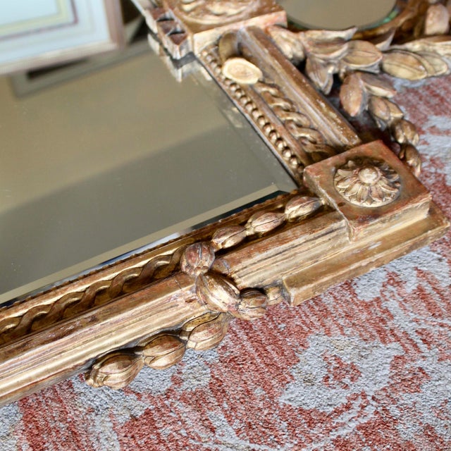 Italian Giltwood Neoclassical Mirror With Laurel Crest For Sale - Image 10 of 14