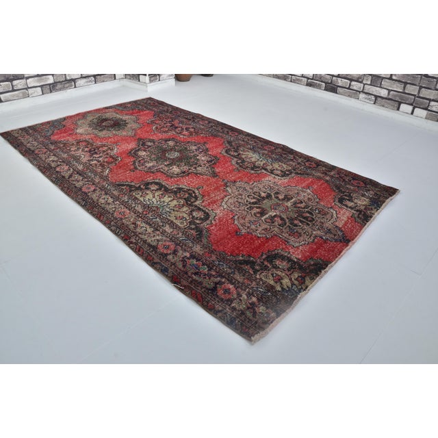 Antique Handknotted Wool Carpet For Sale - Image 9 of 10