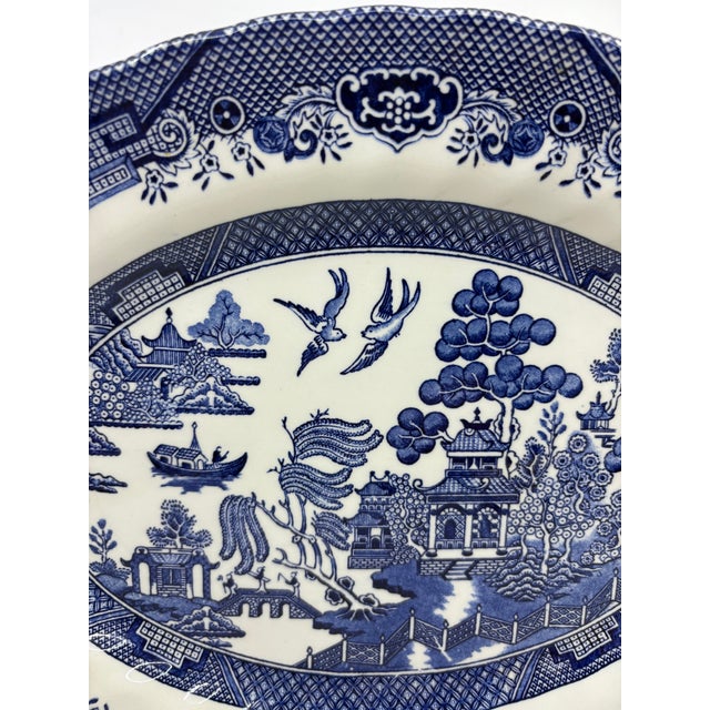 Blue willow ceramic serving platter by Royal Wessex England. dishwasher safe