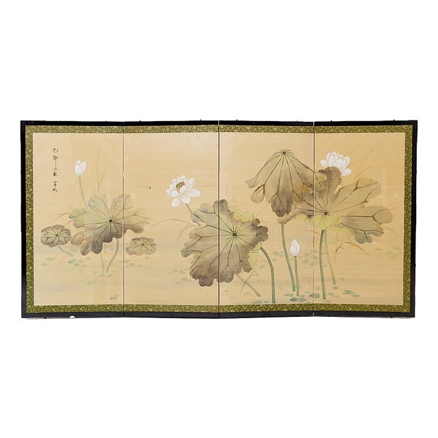 Japanese Folding Screen, 1950s For Sale