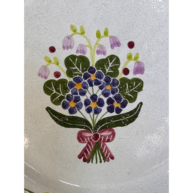 Made in Portugal Vintage Terra Cotta Hand Painted Plates - Set of 8 For Sale - Image 4 of 18