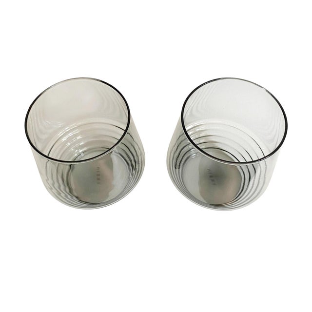1990s 1990s Smoke Art Deco Cocktail Glasses by Viski - Transparent Grey For Sale - Image 5 of 6