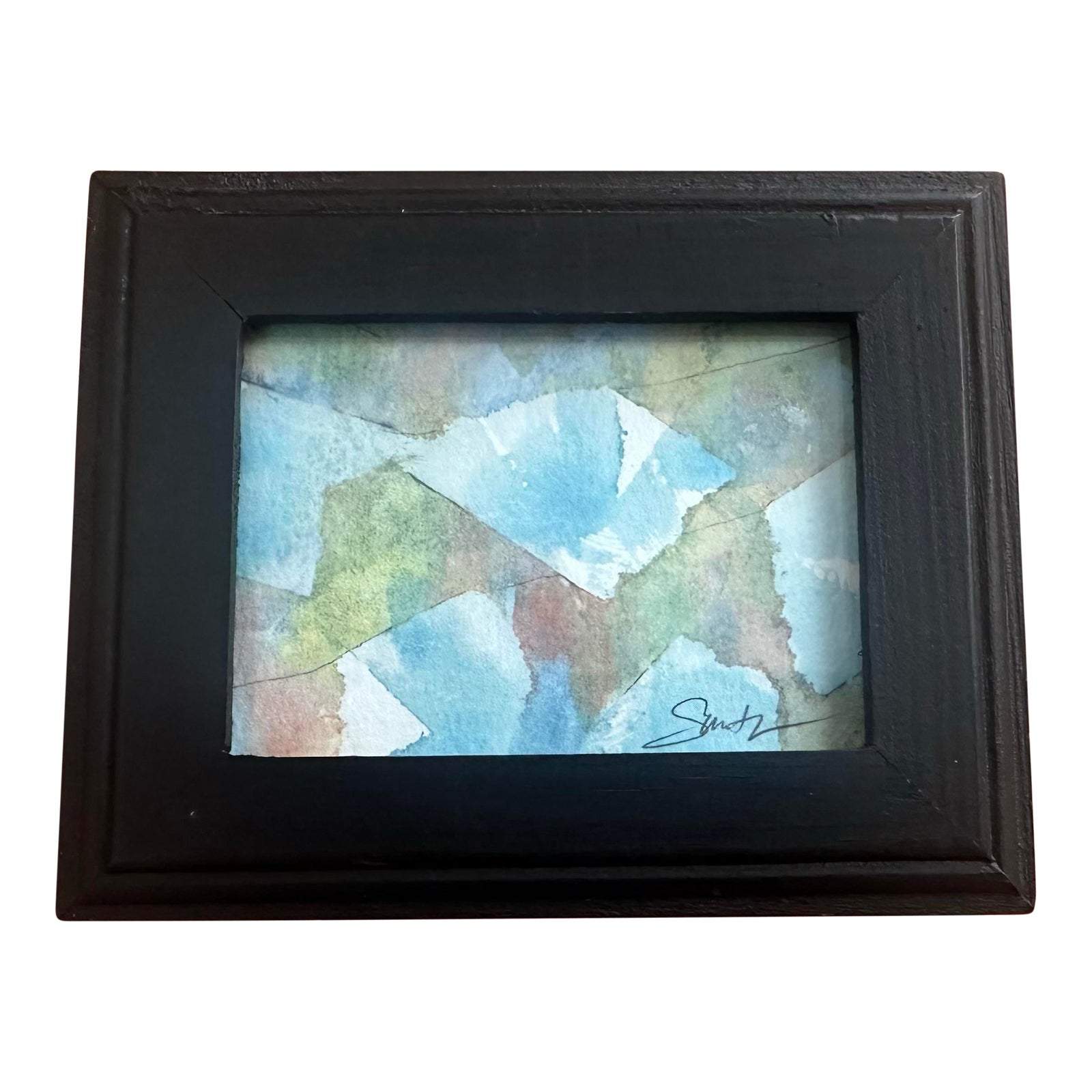Framed Watercolor Miniature “Laundry in the Fall” Chairish