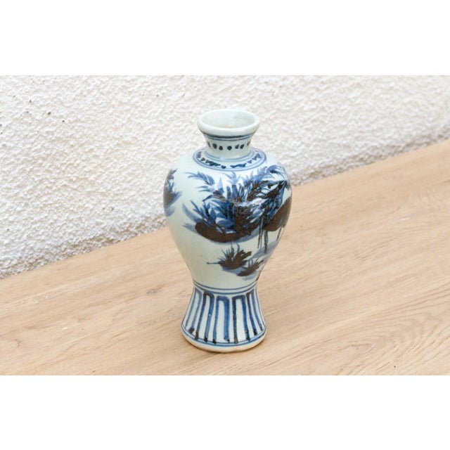 Rich Cobalt Blue & White Porcelain Vase For Sale - Image 4 of 9