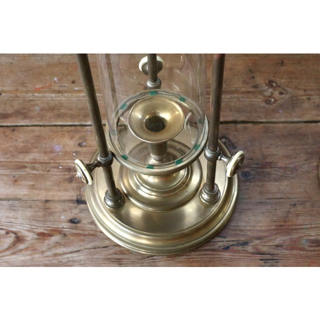Vintage Pair of Chapman Brass & Glass Hurricane Candle Holders, 1985 For Sale - Image 10 of 18