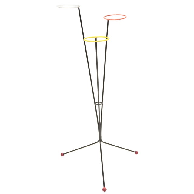 Mid-Century Steel Bar Flower Stand, 1970s For Sale