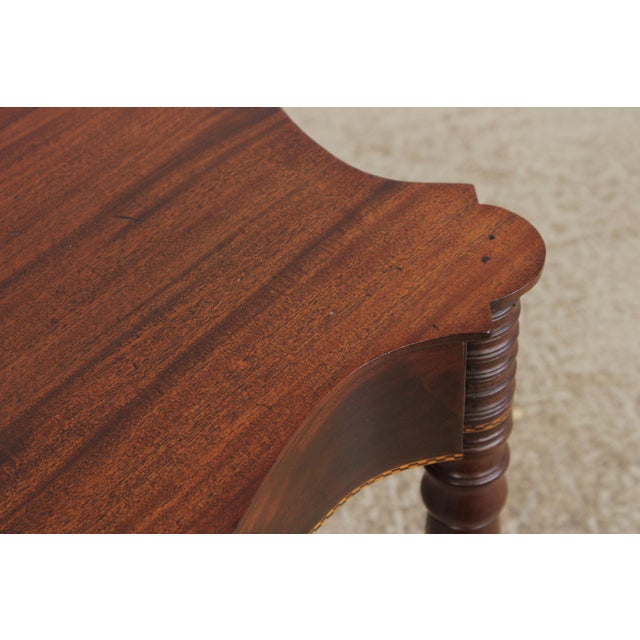 Brown Antique 19th Century Mahogany Inlaid Flip Top Game Table For Sale - Image 8 of 16