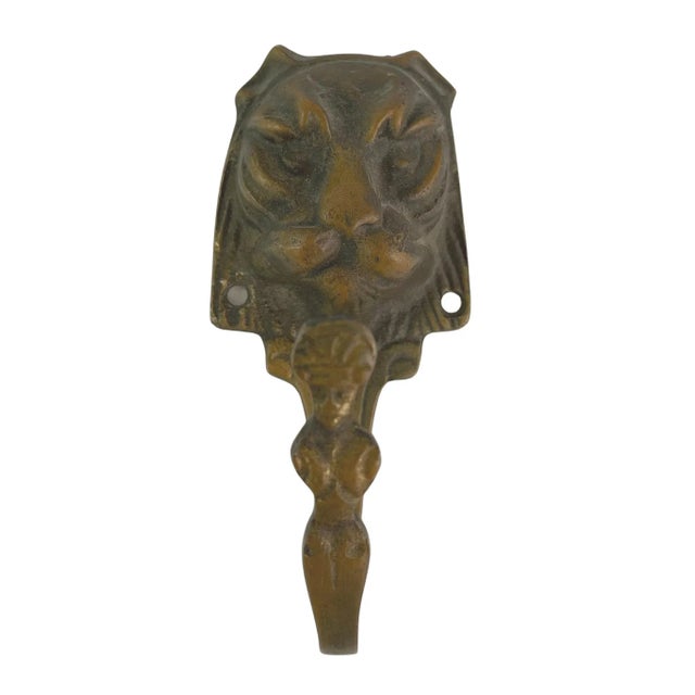 Mid-Century Brass Tiger Wall Hook For Sale - Image 4 of 6