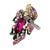 3.27 Carat Rubellite Tourmaline Diamond Sapphire 18k Gold Floral Ring, Size 6.75 For Sale In Los Angeles - Image 6 of 7