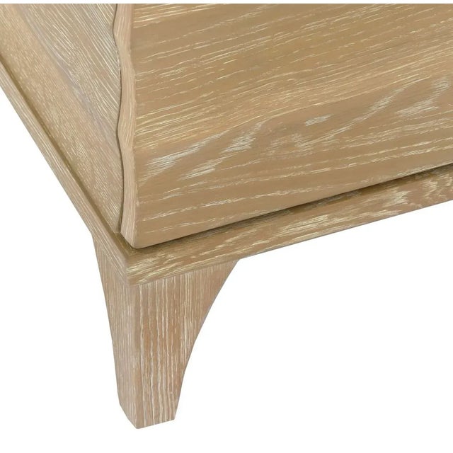 Matthew Izzo Home Rhodes Fluted Cerused Oak, Two Door, Single Sink Bathroom Vanity - Carrara Marble Top, Porcelain Sink, Brass Hardware For Sale In New York - Image 6 of 10