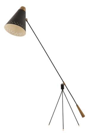 Floor Lamp in Brass and Lacquer by Gilbert Watrous for Bergboms, 1950s