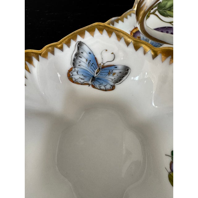 Anna Weatherely Butterfly Spring in Budapest Handpainted Porcelian Series Cream & Sugar With Serving Trey For Sale - Image 9 of 10