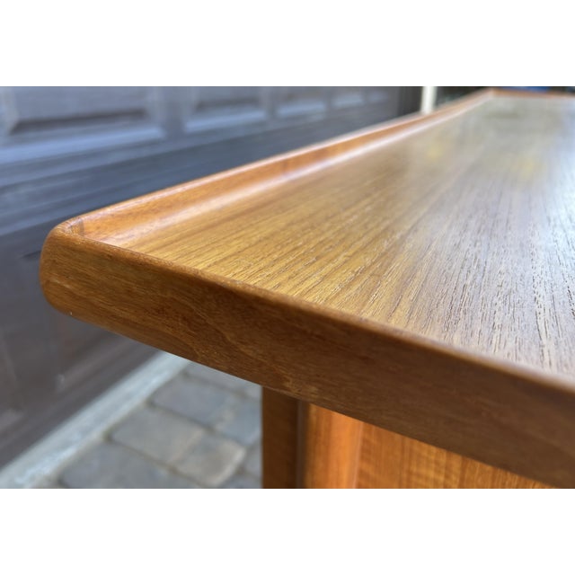 Brown 1960s Mid-Century Danish Floating Teak Desk by Peter Løvig Nielsen for Loviq For Sale - Image 8 of 14