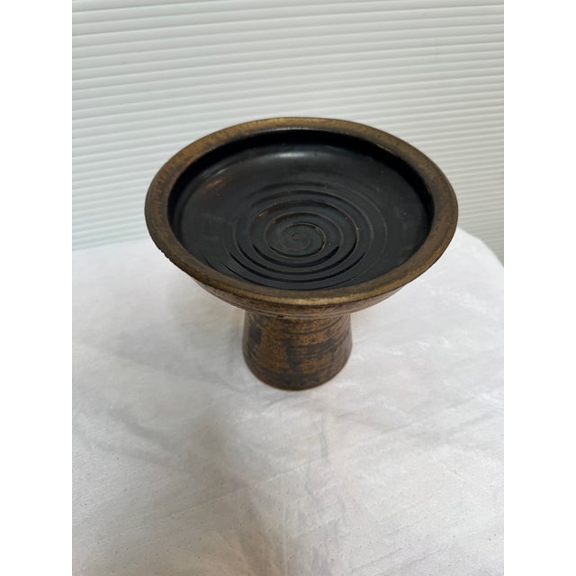 Somayaki Double Walled Ceramic Pedestal Stand, Signed For Sale - Image 4 of 12