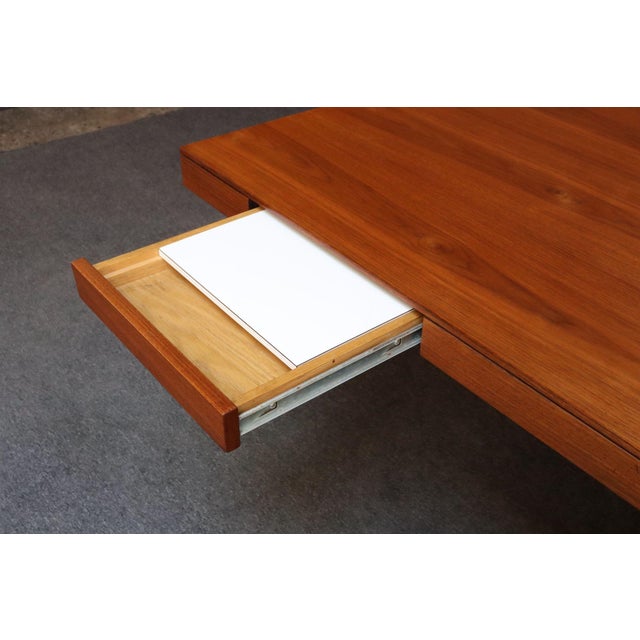 Vintage Florence Knoll Teak and Chromed-Steel Partner's Desk / Executive Desk For Sale - Image 15 of 18