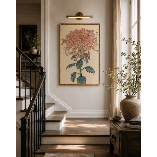 Pink Pink Floral Giclee, Vintage Japanese Botanical Art Print, 24" X 36" For Sale - Image 8 of 10