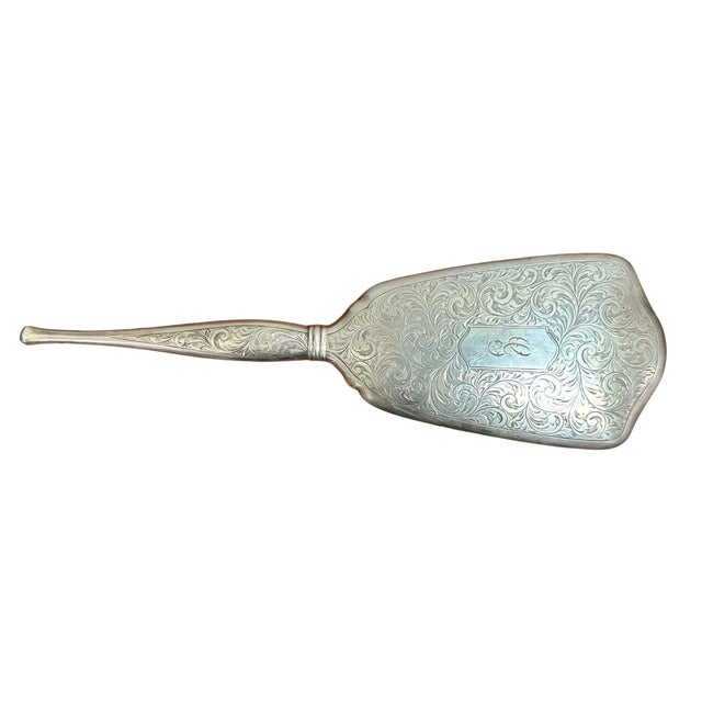 Silver Birks Sterling Silver Vanity Mirror & Hair Brush Set, Hand-Engraved, Canada For Sale - Image 8 of 13