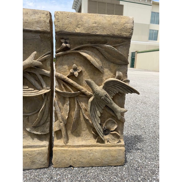 Italian 20thC. Mid Century Modern Plaster Divider Panels With Swallows . For Sale - Image 3 of 6