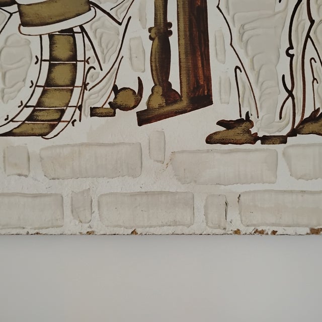 White Vintage William Sorrow Mixed- Media Painting Titled "Papa French" For Sale - Image 8 of 18
