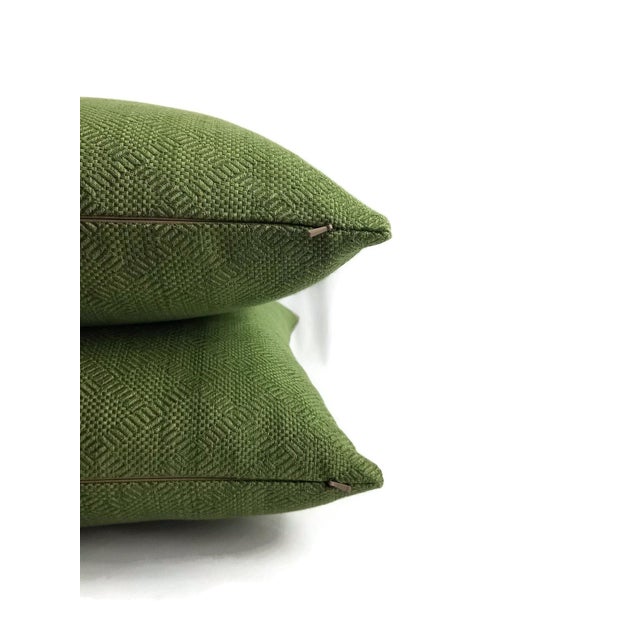 F. Schumacher Villis Strie Emerald Pillow Cover For Sale In Portland, OR - Image 6 of 7