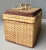 Mid 20th-Century Nicely-Sized Rattan Storage Basket With Double Interlocking Handles For Sale In Austin - Image 6 of 12