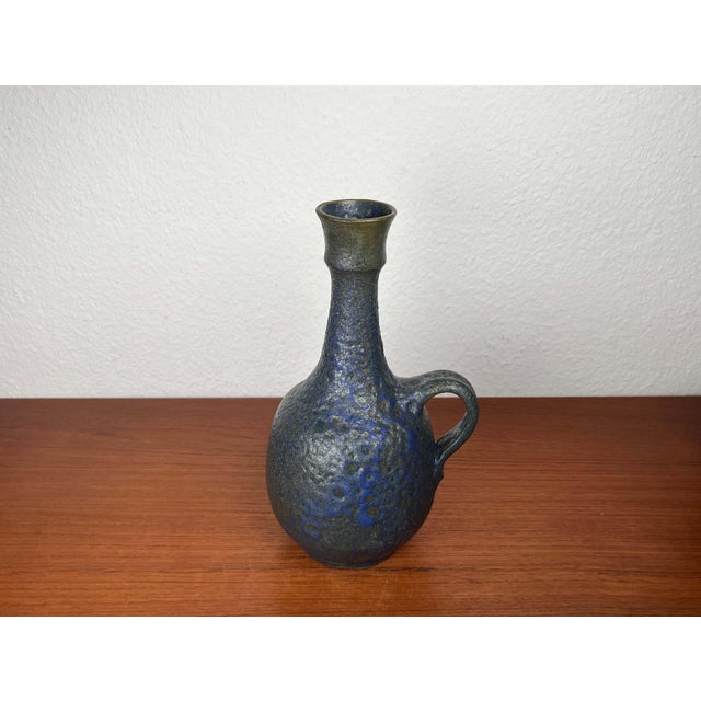 Mid-Century Modern Germany Blue Carafe Vase from Gebr. H.u.G. Claussen, 1960s For Sale - Image 6 of 18