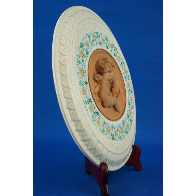 Ceramic Plaque with Terracotta Angels by Val Demone of Santo Stefano di Camastra, Sicily, Italy, 1980s For Sale - Image 3 of 18