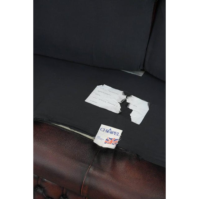 English Style Red-Brown Cowhide Chesterfield Sofa For Sale - Image 13 of 16